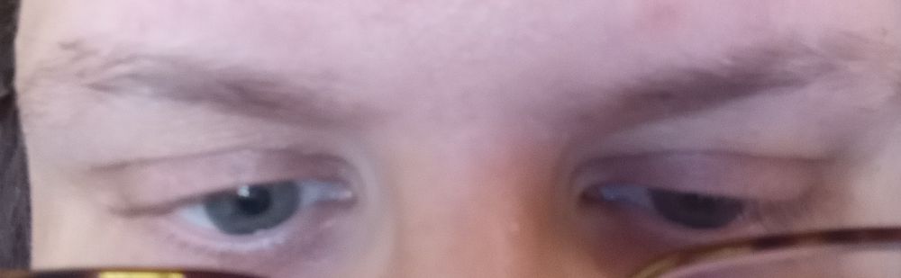 my eyebrows and weirdass turtle eyes