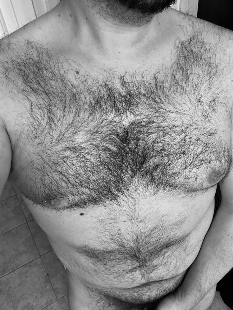 naked man (me) only showing upper body and hint of lower