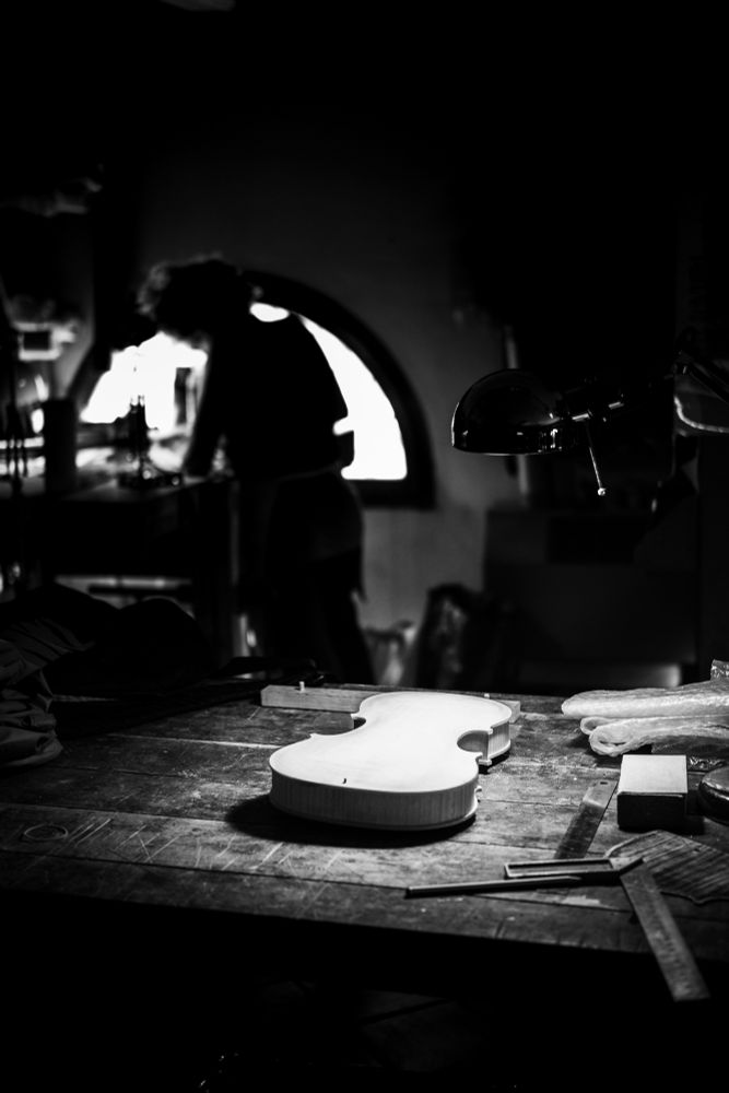 Working on the violin