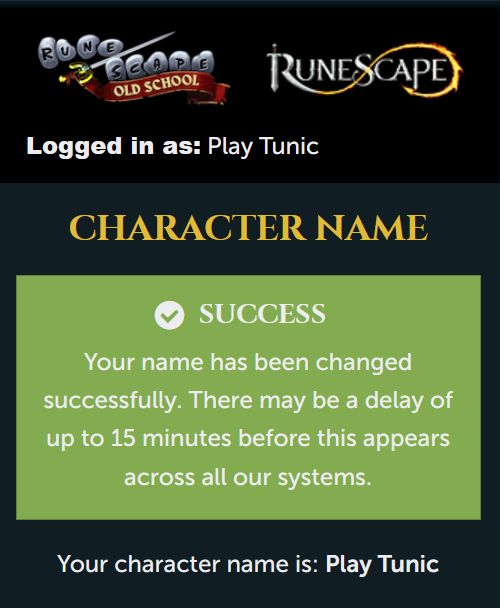 The Runescape username Timpani has been changed to "Play Tunic", to promote the amazing video game TUNIC that you should also try.