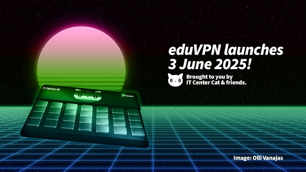 Graphic art depicting a retro computer with the IT Center Cat logo.