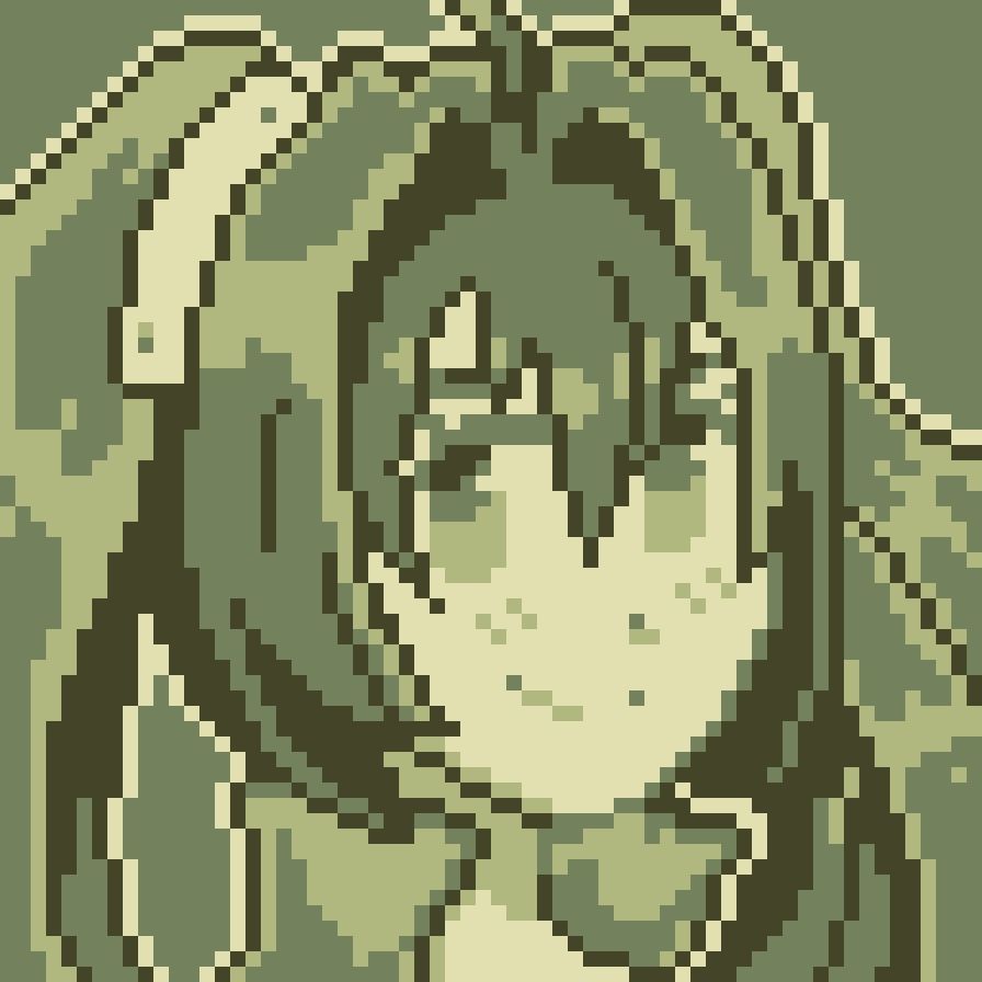 Pixel art of Estelle Bright from Trails in the Sky in a Game Boy green color palette