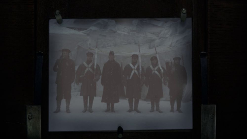 a photo of Sir John and the hunting blind party taken by Harry Goodsir in episode 3