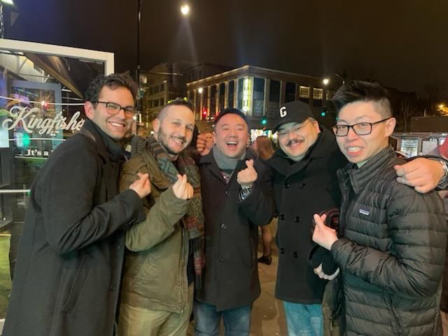 Various Jeopardy alumni on a cold DC evening