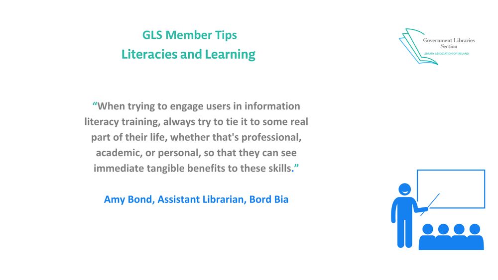 When trying to engage users in information literacy training, always try to tie it to some real part of their life, whether that's professional, academic, or personal, so that they can see immediate tangible benefits to these skills