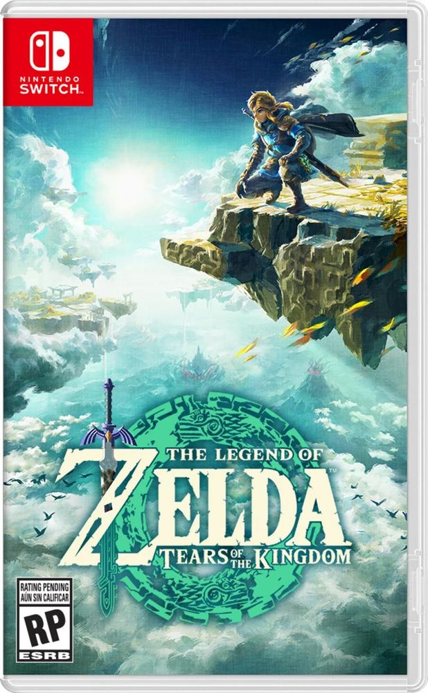 Cover art of The Legend of Zelda : Tears of the Kingdom
Link kneeling on an island in the sky above Hyrule