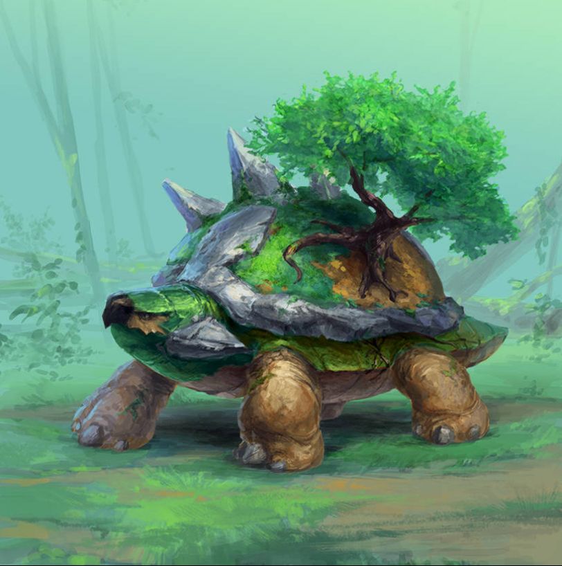A realistically illustrated Torterra 