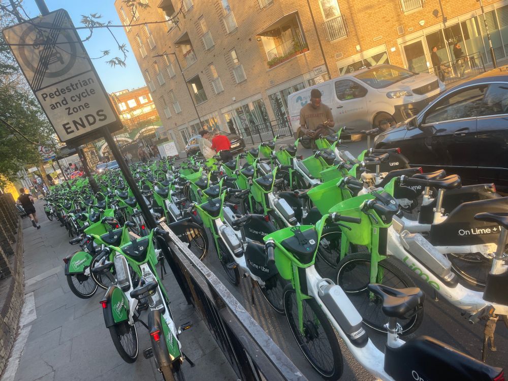 An enormous number of lime bikes