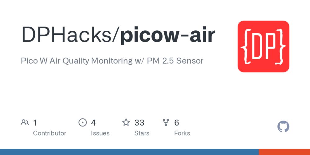 GitHub - DPHacks/picow-air: Pico W Air Quality Monitoring w/ PM 2.5 Sensor