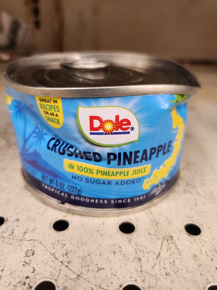 Crushed can of crushed pineapple