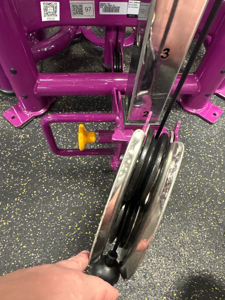 Cable pulley at gym.