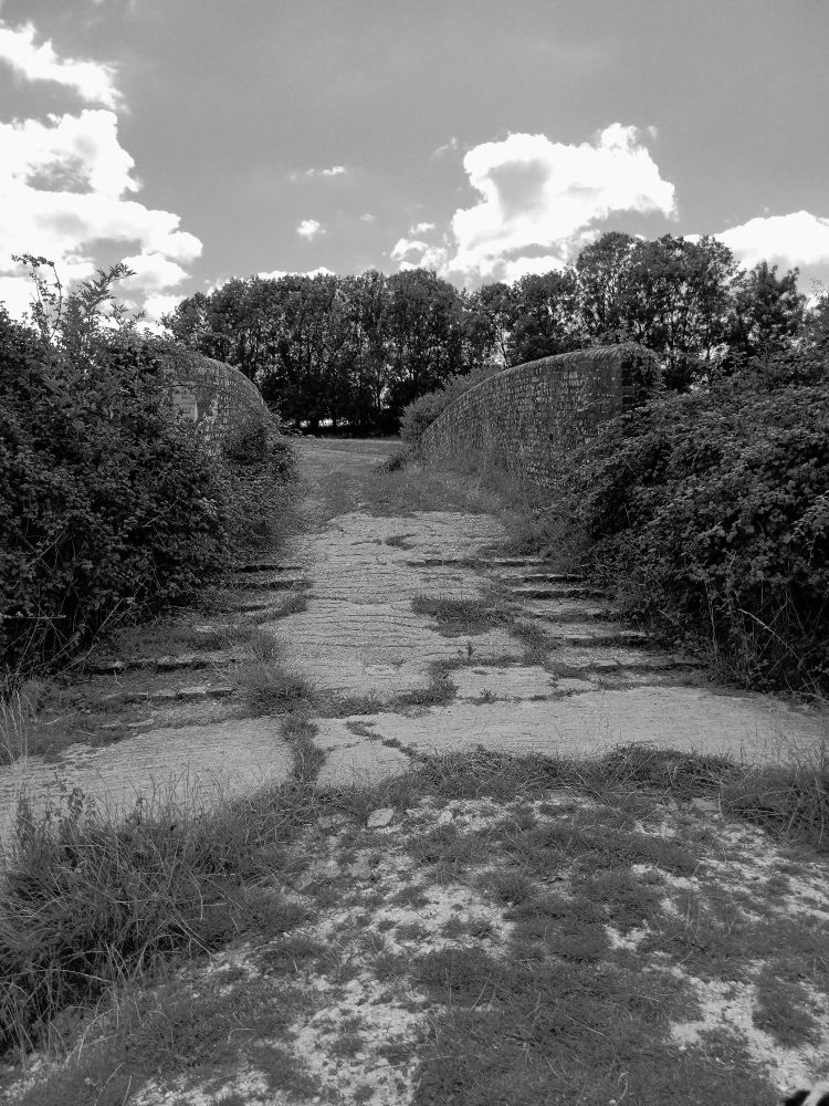 Old brick railway bridge, crossing the track at Hungerford. 