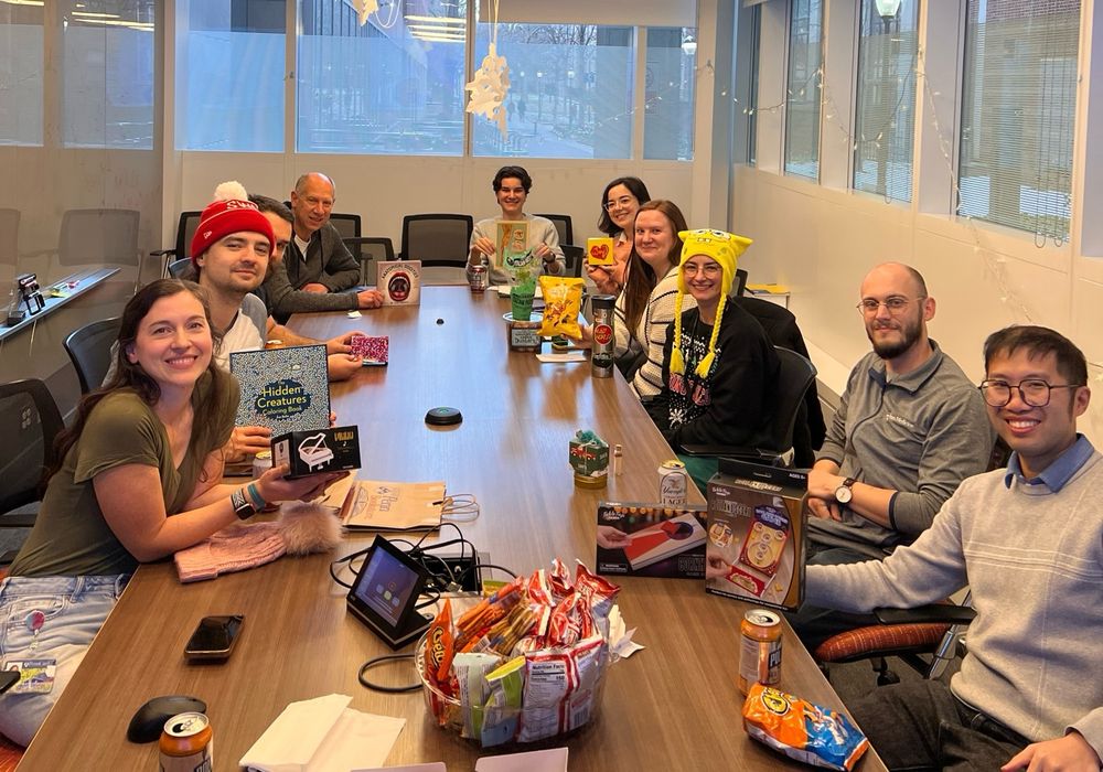Picture of our lab after our White Elephant gift exchange