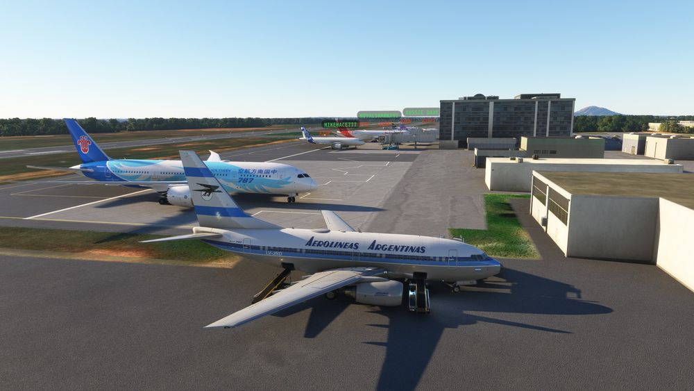 Jet Thursday, Boeing 737-600, Boeing 787-800, Boeing 737-800, Boeing 777-300, Airbus A320-215 & Boeing 747-800 all parked up at SBCY