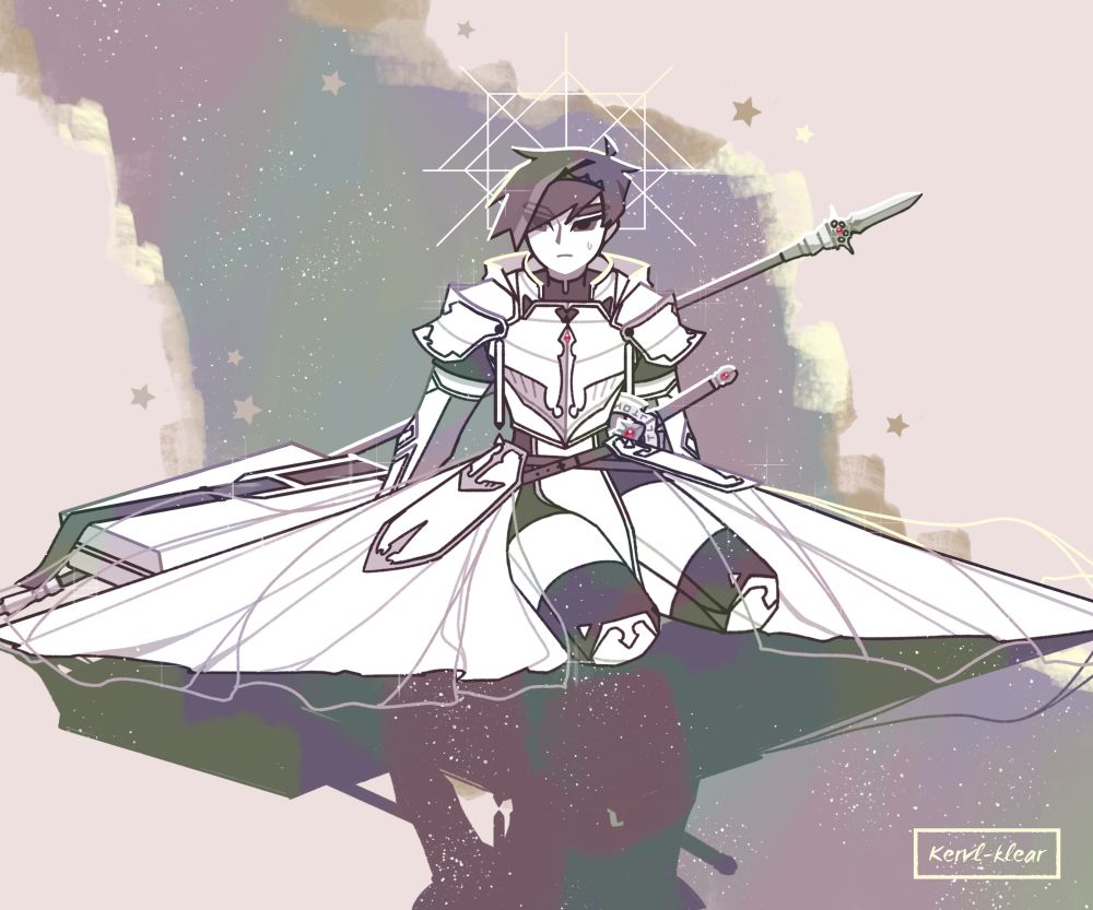 A knight observing his surroundings.