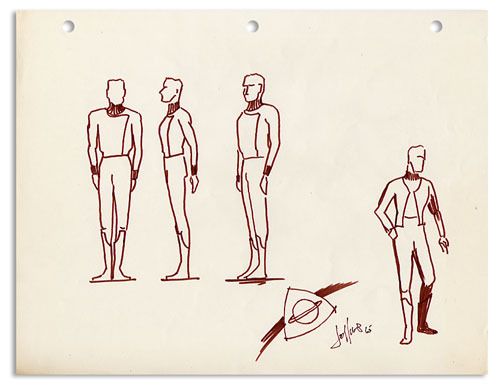 Matt Jeffries sketch for a potential TOS uniform. 