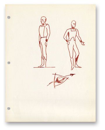 Another Matt Jeffries sketch for potential TOS uniforms. 
