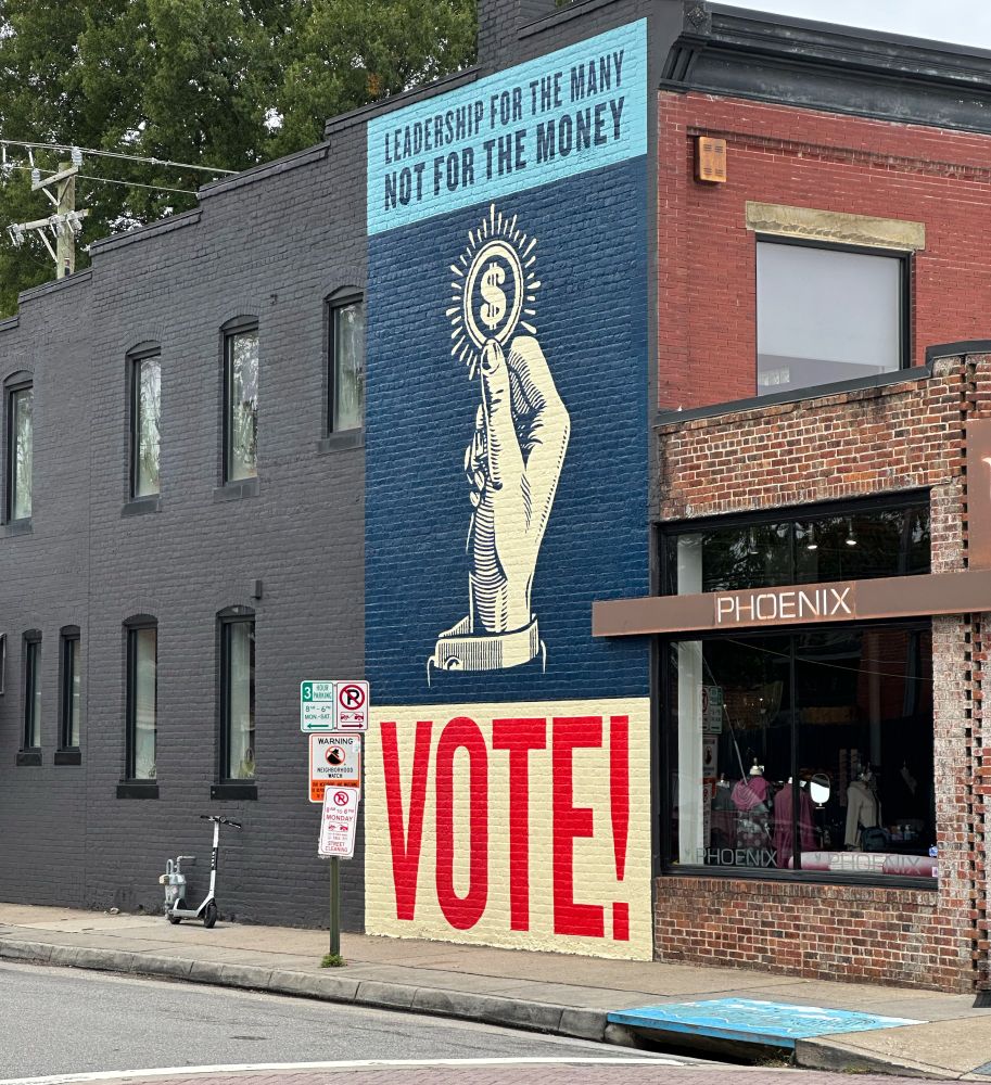 “Leadership for the many, not for the money” Richmond Virginia street mural #RVA #streetart
