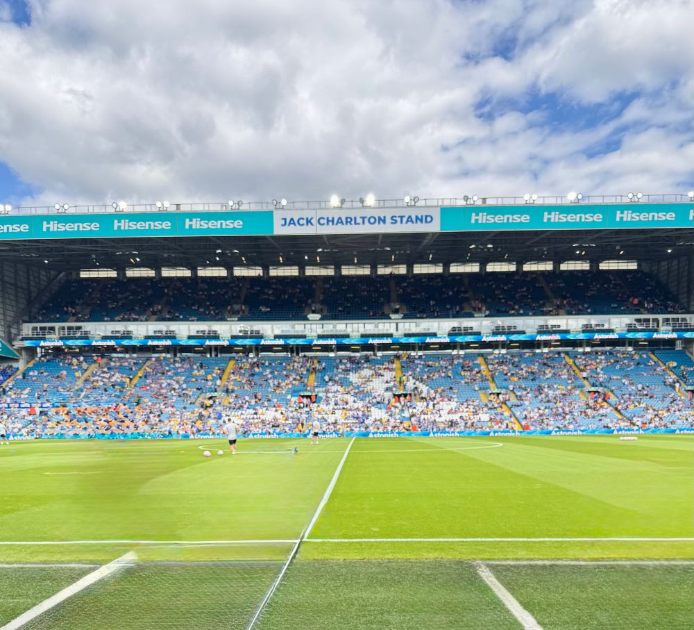 Halfway line Elland Road West Stand.