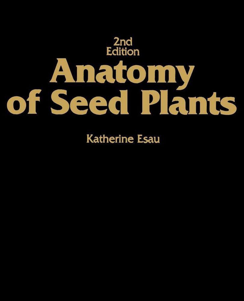 The black, plain cover of the book Anatomy of Seed Plants 2nd Edition.