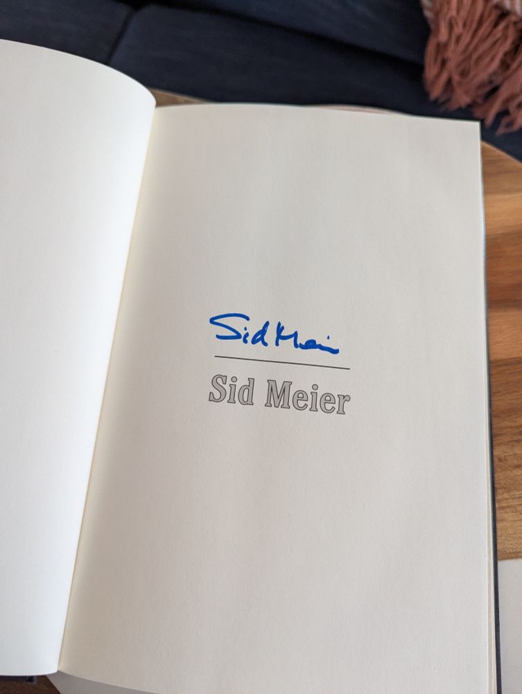 Sid Meier's signature on the first page
