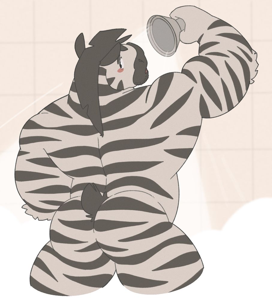 postal zebra taking a shower 🦓