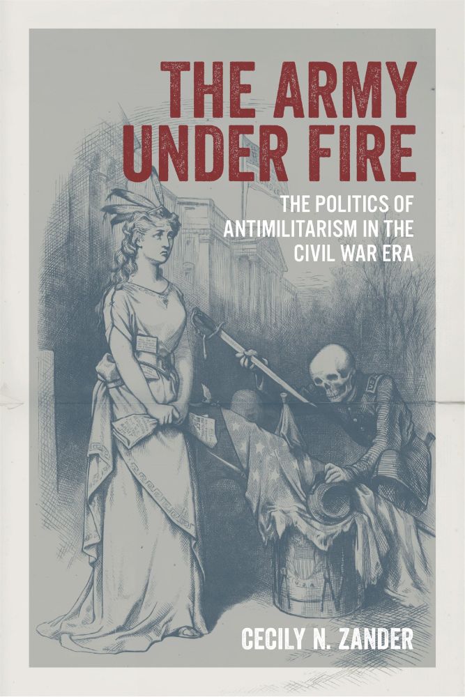 A book cover showing Columbia standing over the skeleton of an American soldier.