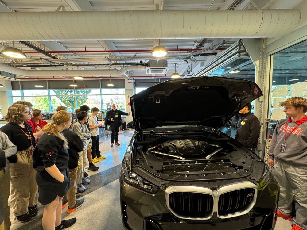 BMW X5 with students
