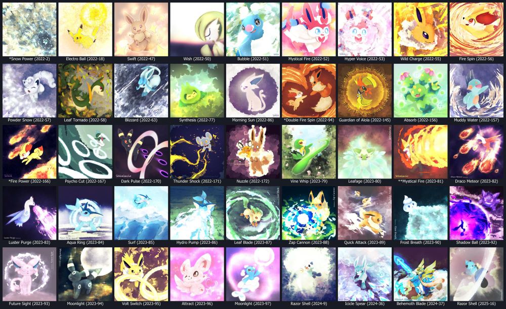 Seavalanche's Pokemon Moves artworks collage.