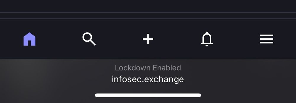 Mastodon website on mobile with buttons on the bottom instead of along the right side 