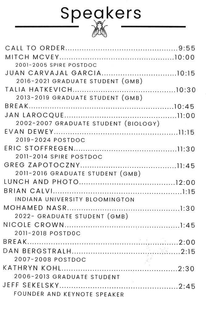 Sekelsky lab reunion symposium schedule speakers
