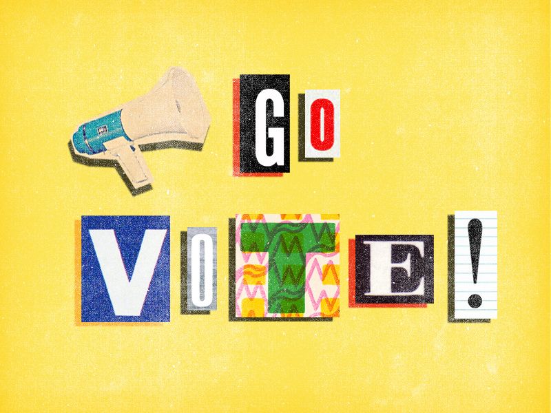Collage-style text on a yellow background reads 