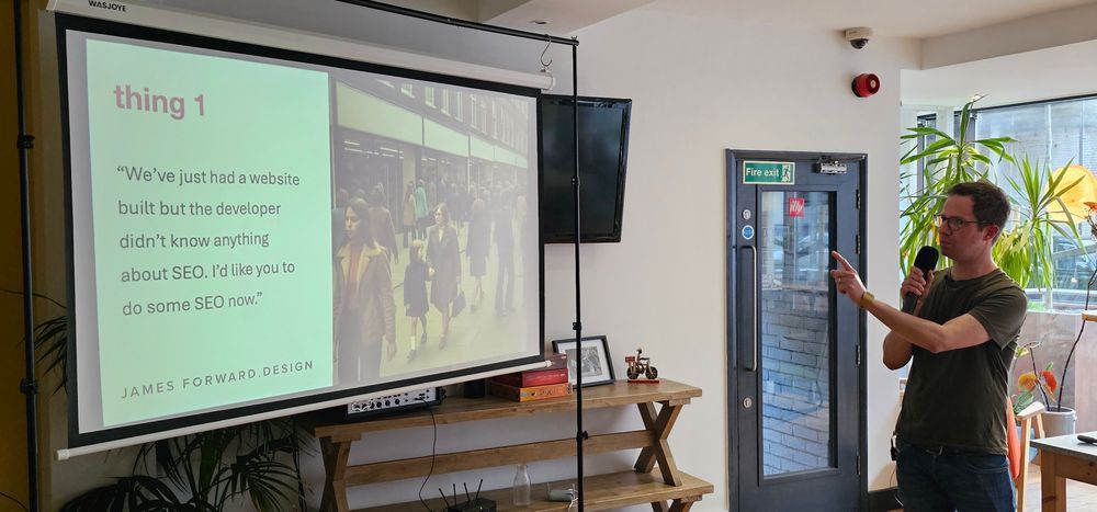 Presenter delivering a talk at a #WPLDN event