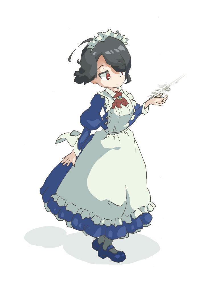 Illust about maid with flying rod
