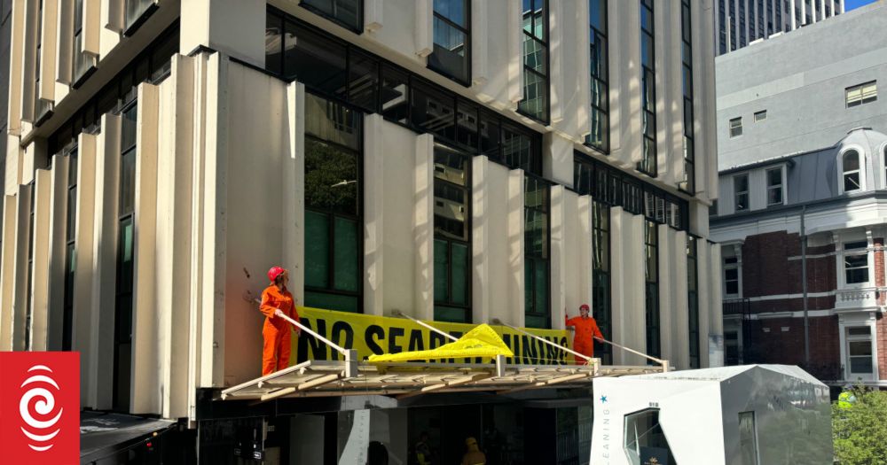 Wellington building cordoned off due to anti-mining protest