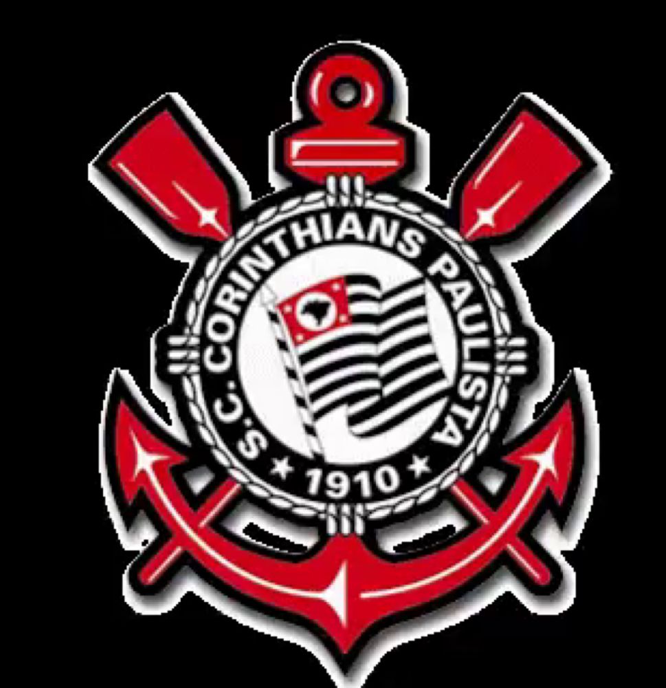 a corinthians paulista logo with a flag in the center