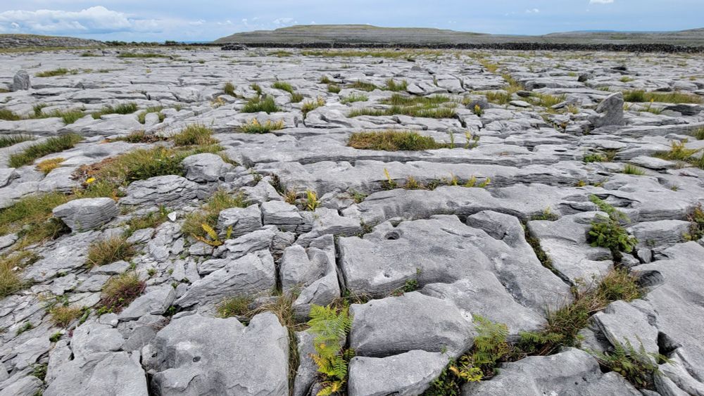 Photo of the craggy karst landscape of the Burren in ireland