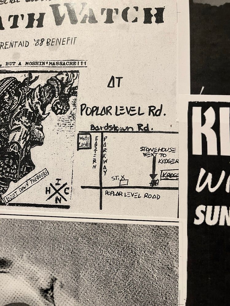 Black and white flyer with hand drawn map