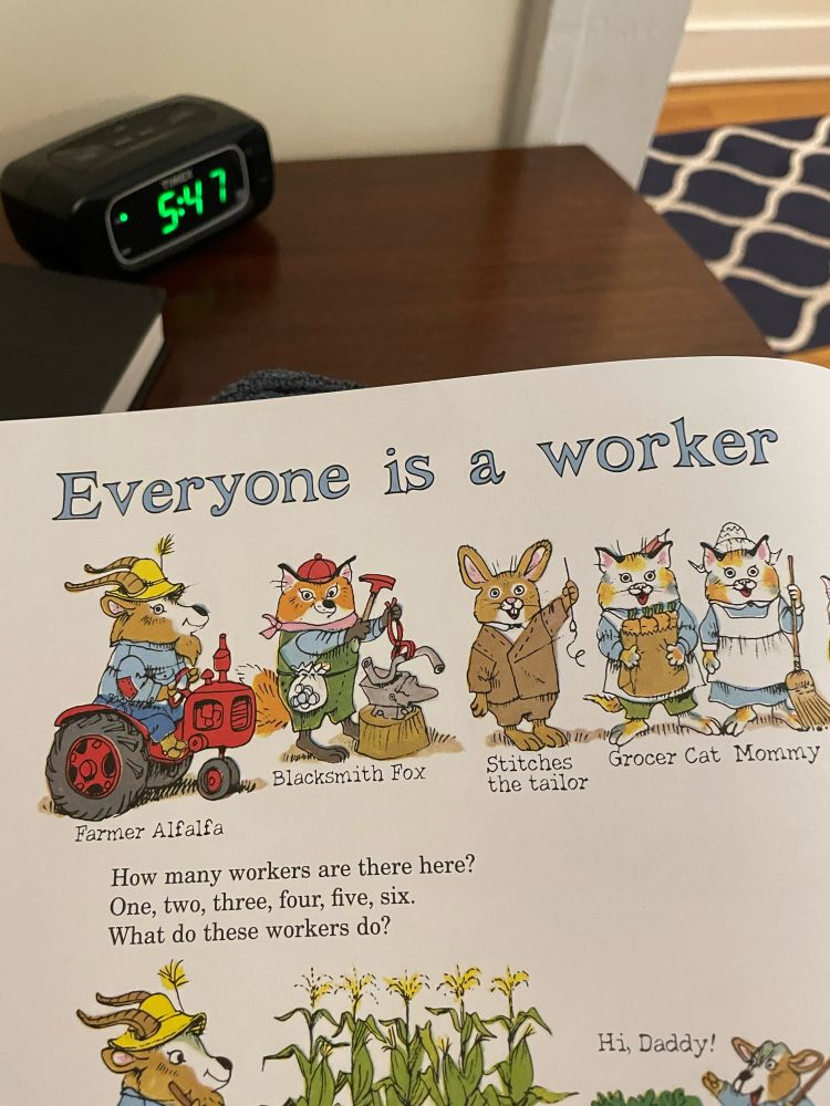 From what do people do all day, Everyone is a worker. How many workers are there here? One, two, three, four, five, six.