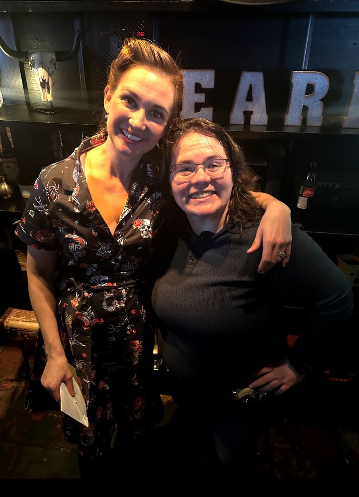 Actor and fan smile in Selfie.