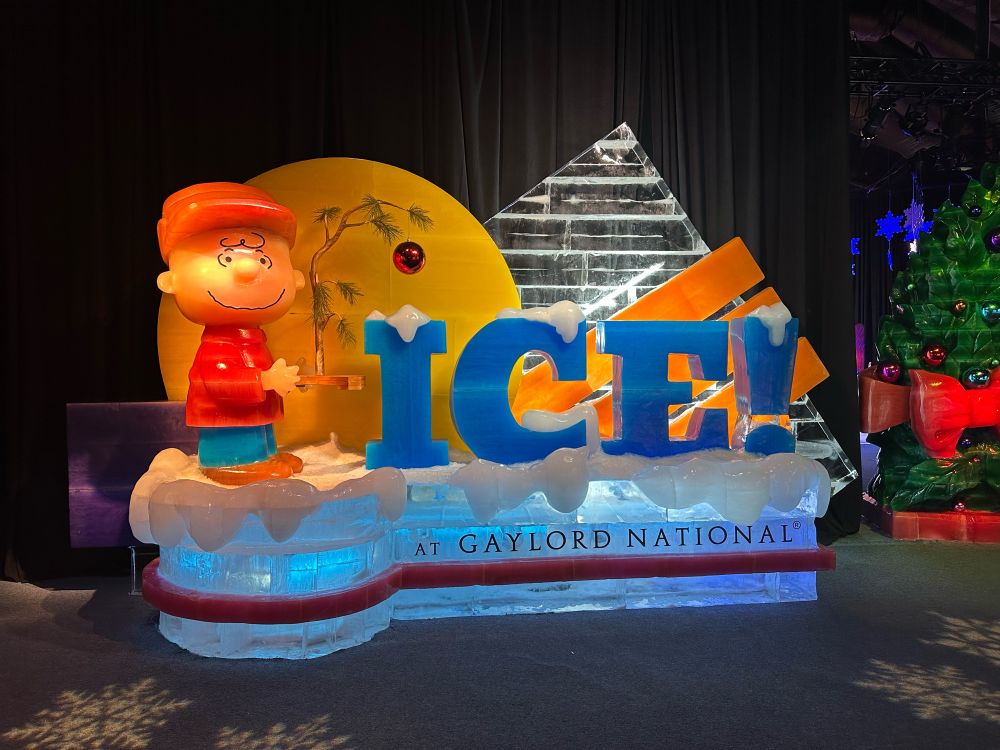 Charlie Brown made out of Ice.