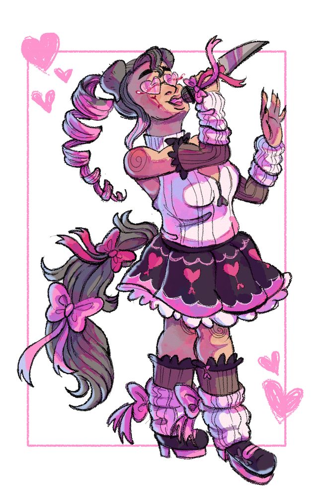A popstar with dog ears, a tail, and a pink outfit