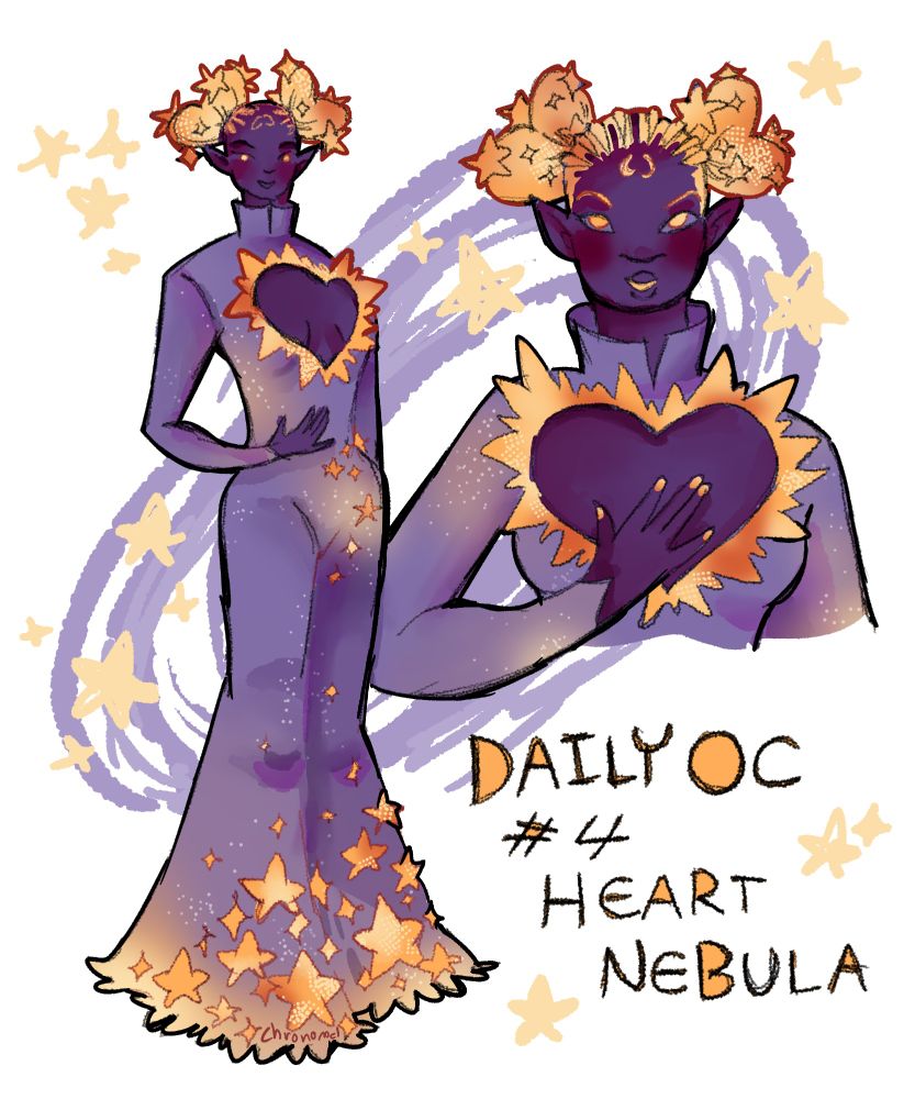 Art of a black girl themed around the Heart Nebula