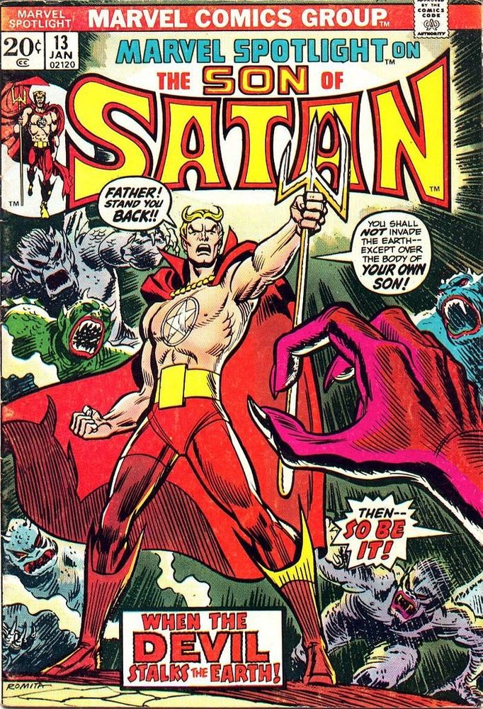 Daimon Hellstrom squaring up against his dad (the devil but not Mephisto)