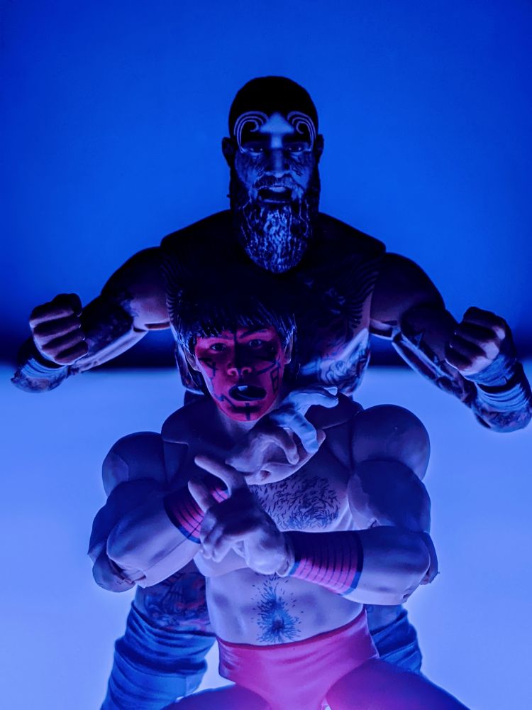 Brody King & The Great Muta.  Haven't really geeked out on wrestling figs but nostalgia hit & the other guy is big.