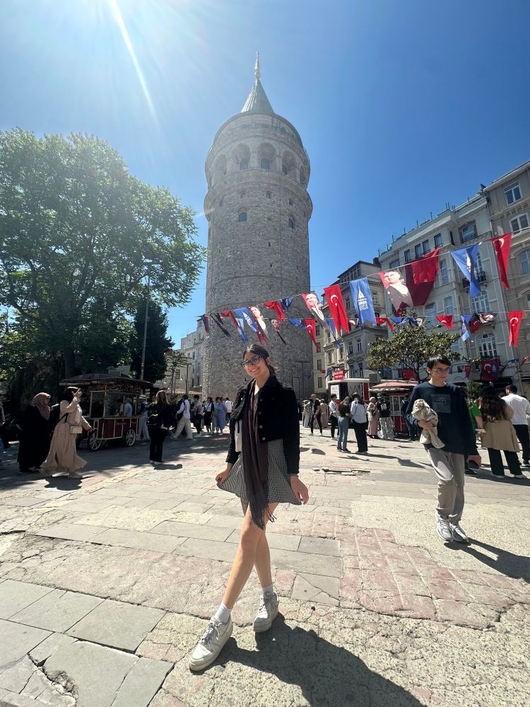 @MissyMelliott posing in front of the Galata Tower in Istanbul, Turkey