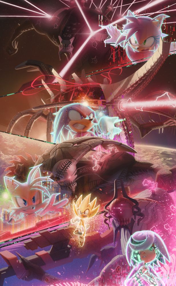 🎨

A picture of the Super Sonic and the 4 titan bosses (Giganto, Wyvern, Knight, and Supreme) from Sonic Frontiers along with their respective characters that are appropriate for their theming and plotline in the games story. also a what if painting for a possible alternate final battle (This was before the Final Horizons Update was confirmed)