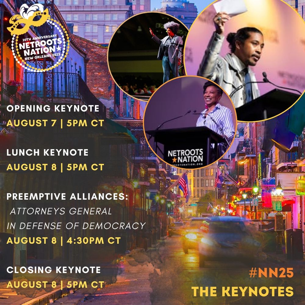 Opening KeyNote
August 7 | 5PM CT 

Lunch Keynote
August 8 | 5PM CT

Preemptive Alliances:
Attorneys General 
In Defense of Democracy
August 8 | 4:30PM CT

Closing Keynote
august 8 | 5PM CT