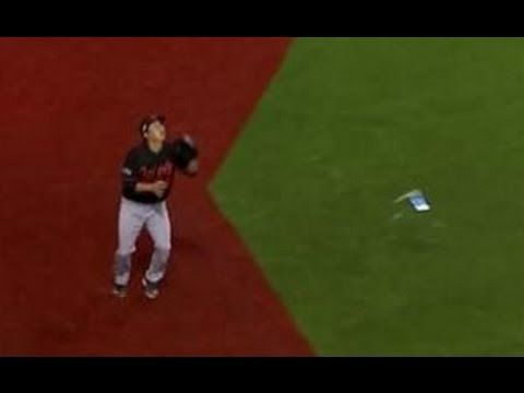 Fan Throws Beer Can At Orioles Outfielder