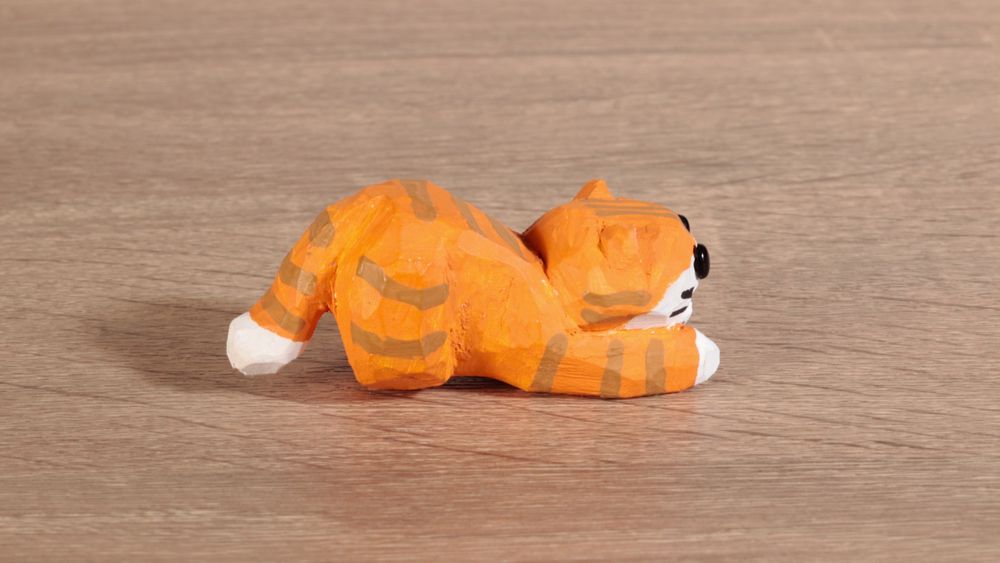 Handmade wooden tabby cat. Used as a fountain pen rest. #art #handmade #journaling #stationery #woodworking